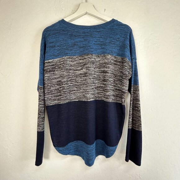 Rag and Bone Womens Blue Charcoal Striped Long Sleeve Hudson Top Small Stretch - Picture 2 of 8